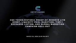 CryptoG Group Announces March 25 Proof of Reserves and Liquidity Event