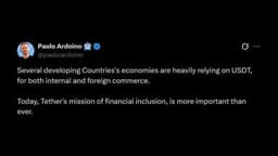 Tether CEO Says USDT Drives Trade Across Emerging Markets