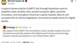 Saylor and Strategy Officially Back CLARITY Act for US Crypto