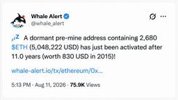Ethereum’s Oldest Whales Wake up as Millions Leave Deep Storage